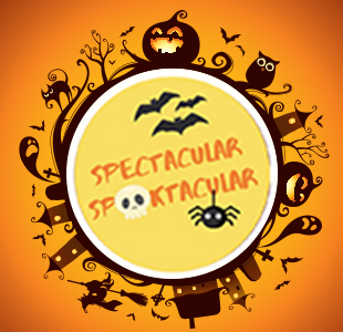Spectacular Spooktacular with skeleton and spider